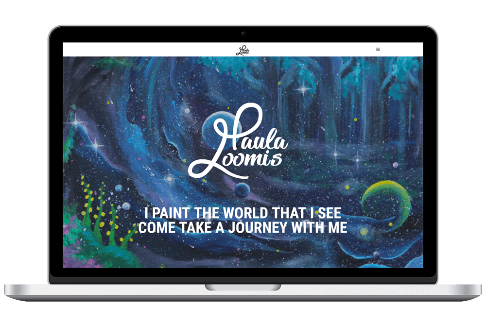 screen capture of paulaloomisart.com